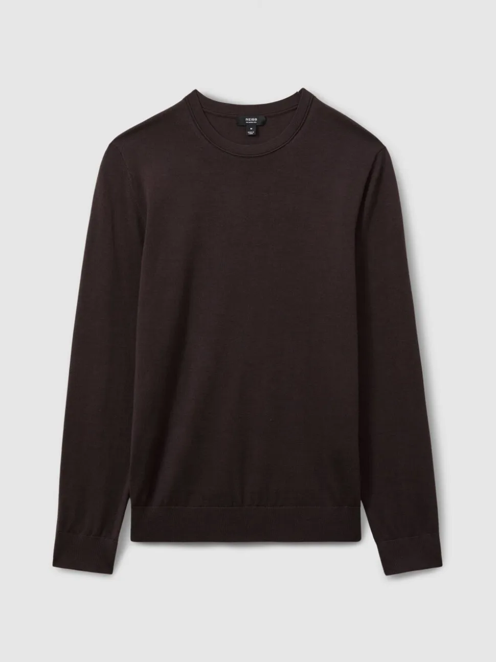 Reiss Dark Bordeaux Wessex Merino Wool Crew Neck Jumper