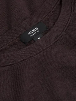 Reiss Dark Bordeaux Wessex Merino Wool Crew Neck Jumper