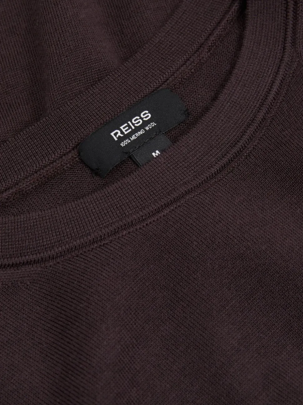 Reiss Dark Bordeaux Wessex Merino Wool Crew Neck Jumper
