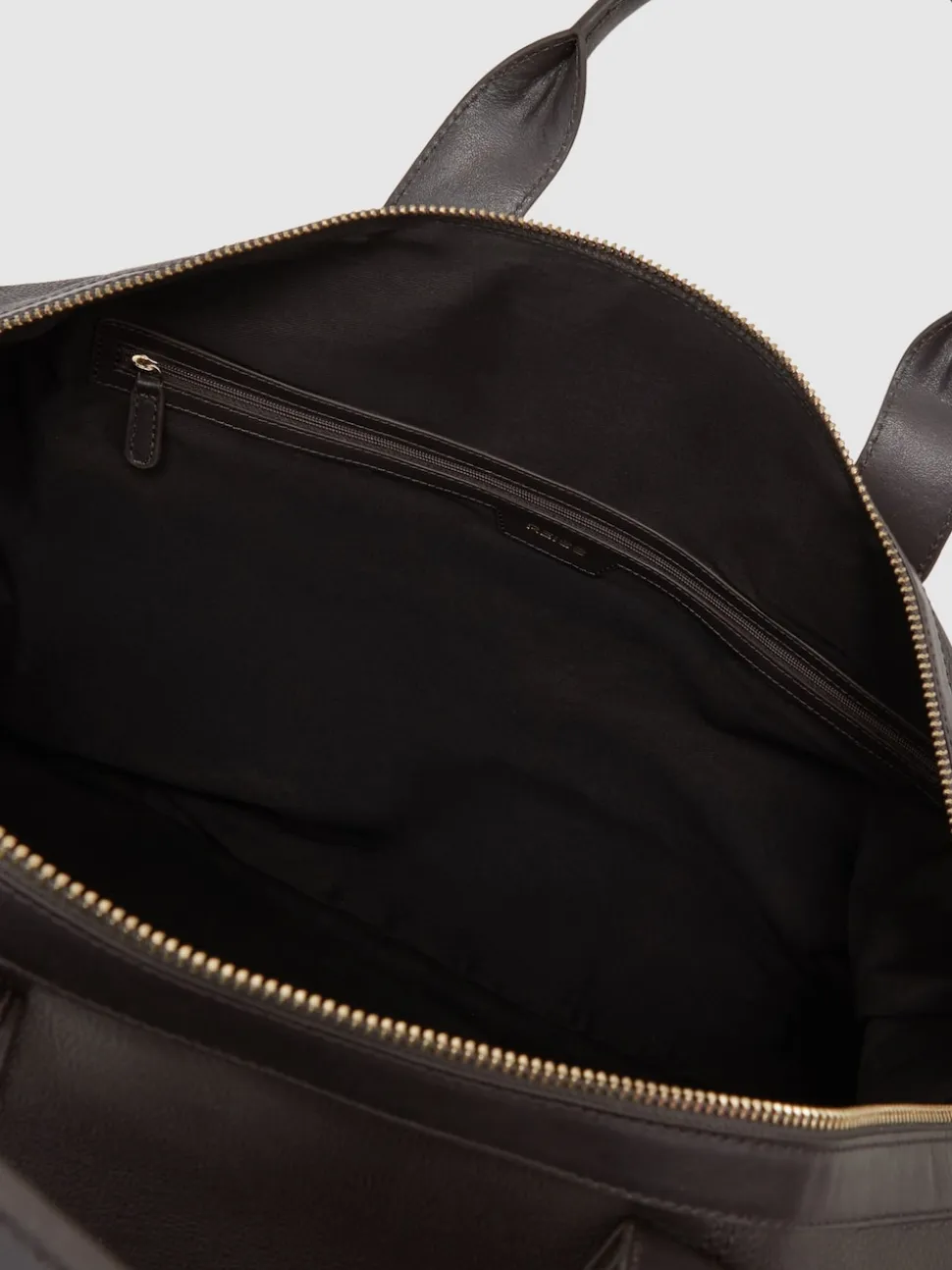 Reiss Dark Brown Colton Micro-Grain Leather Weekend Bag