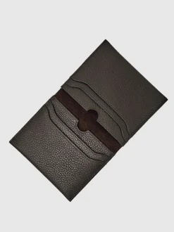 Reiss Dark Brown Hilton Leather Bi-Fold Cardholder