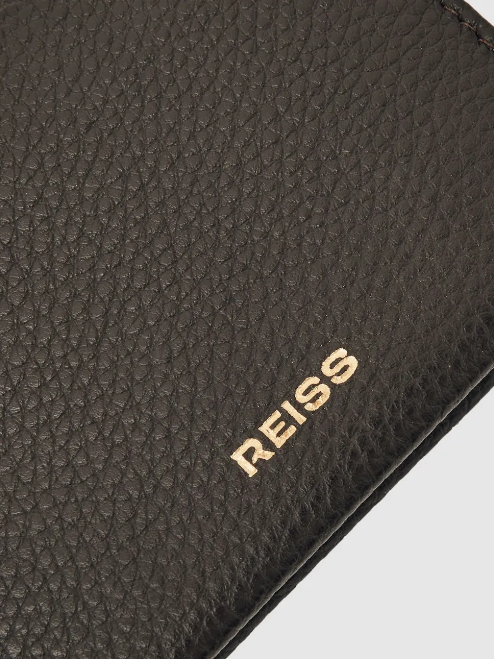 Reiss Dark Brown Hilton Leather Bi-Fold Cardholder