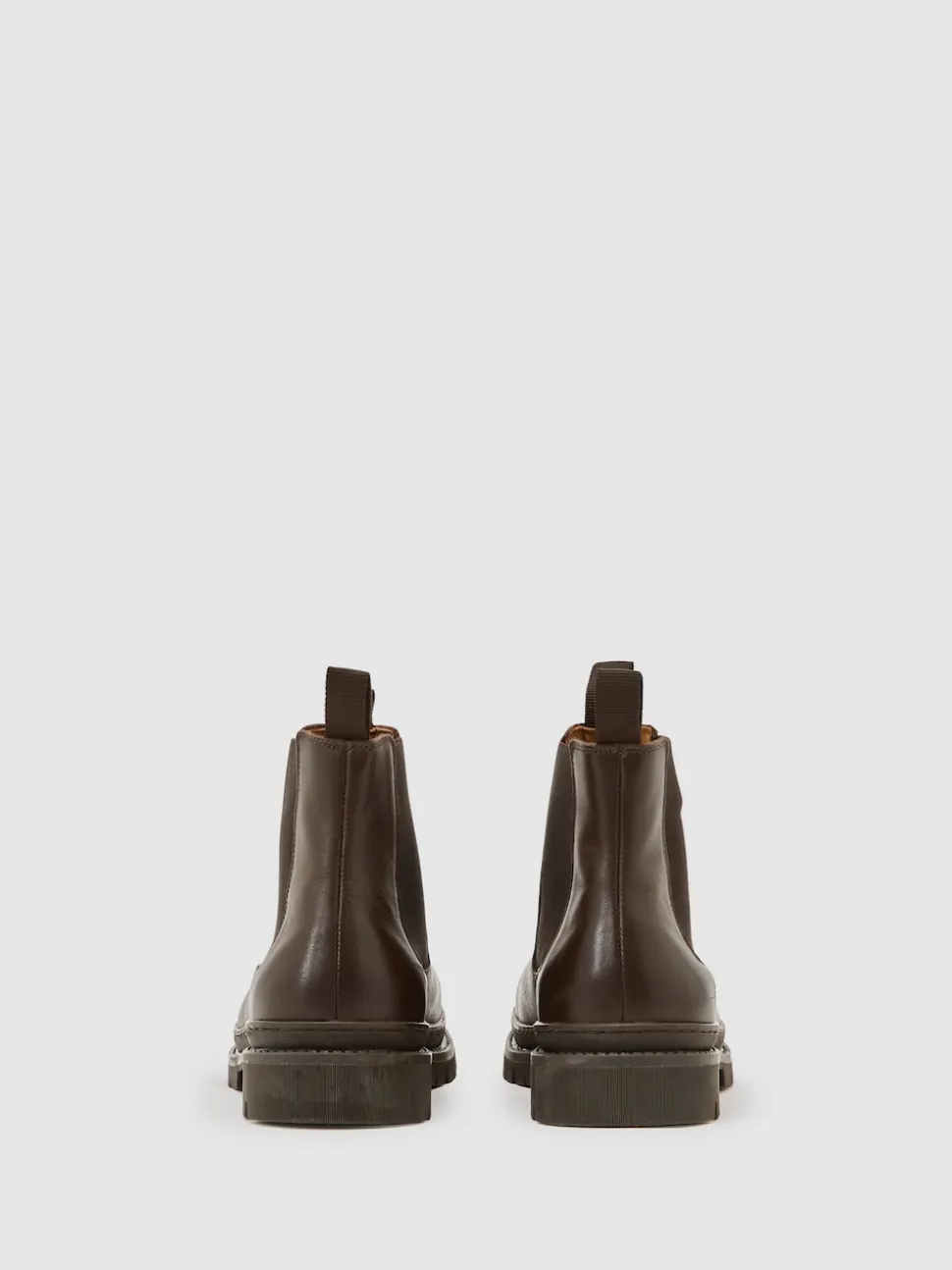 Reiss Dark Brown Huxley Leather Chelsea Boots