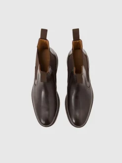 Reiss Dark Brown Jagger Leather Chelsea Boots