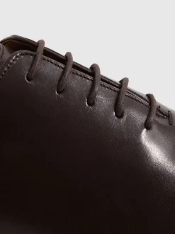 Reiss Dark Brown Mead Leather Lace-Up Shoes