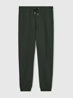 Reiss Dark Sage Green Premier Stretch-Jersey Tailored Joggers