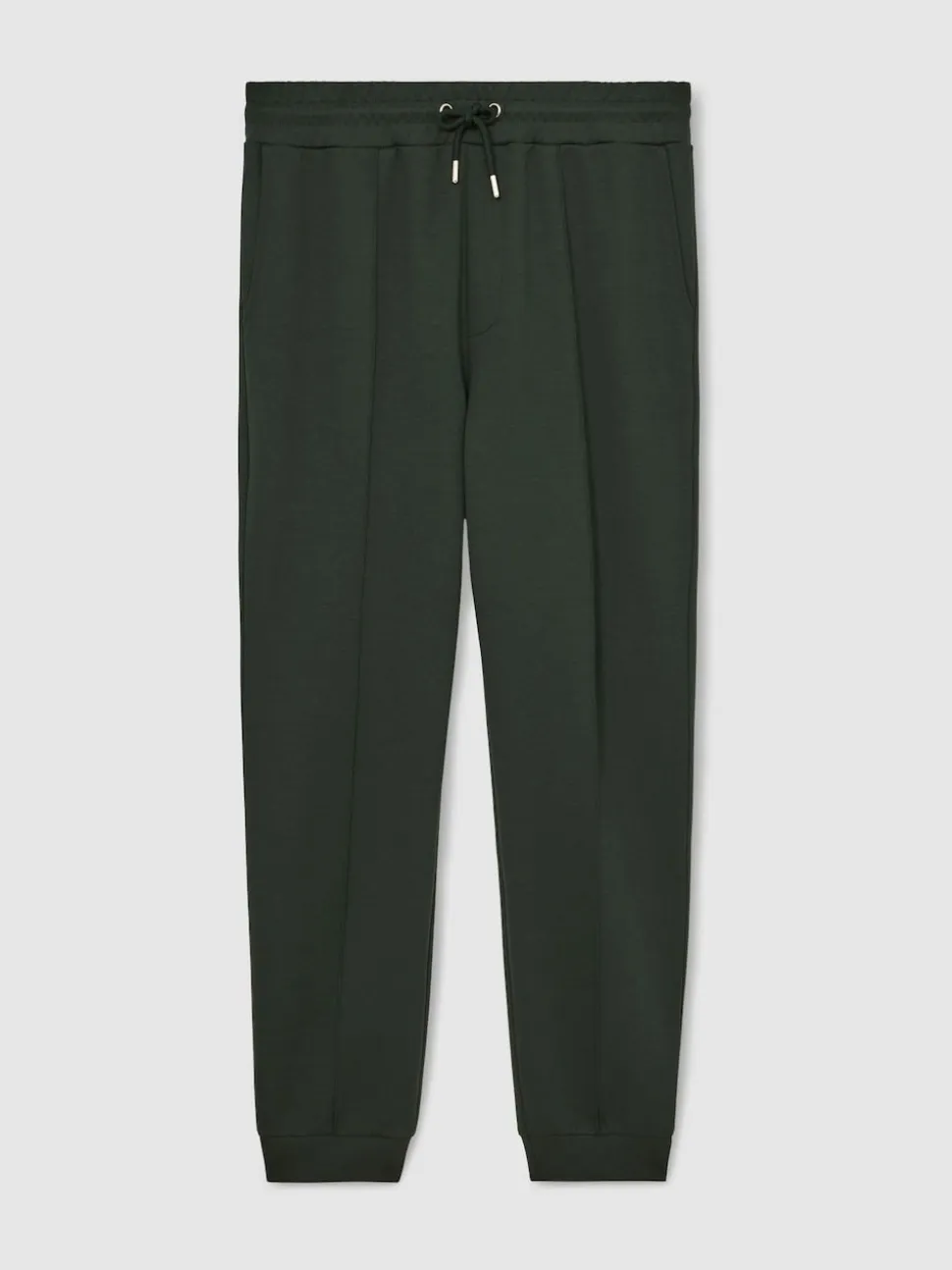 Reiss Dark Sage Green Premier Stretch-Jersey Tailored Joggers