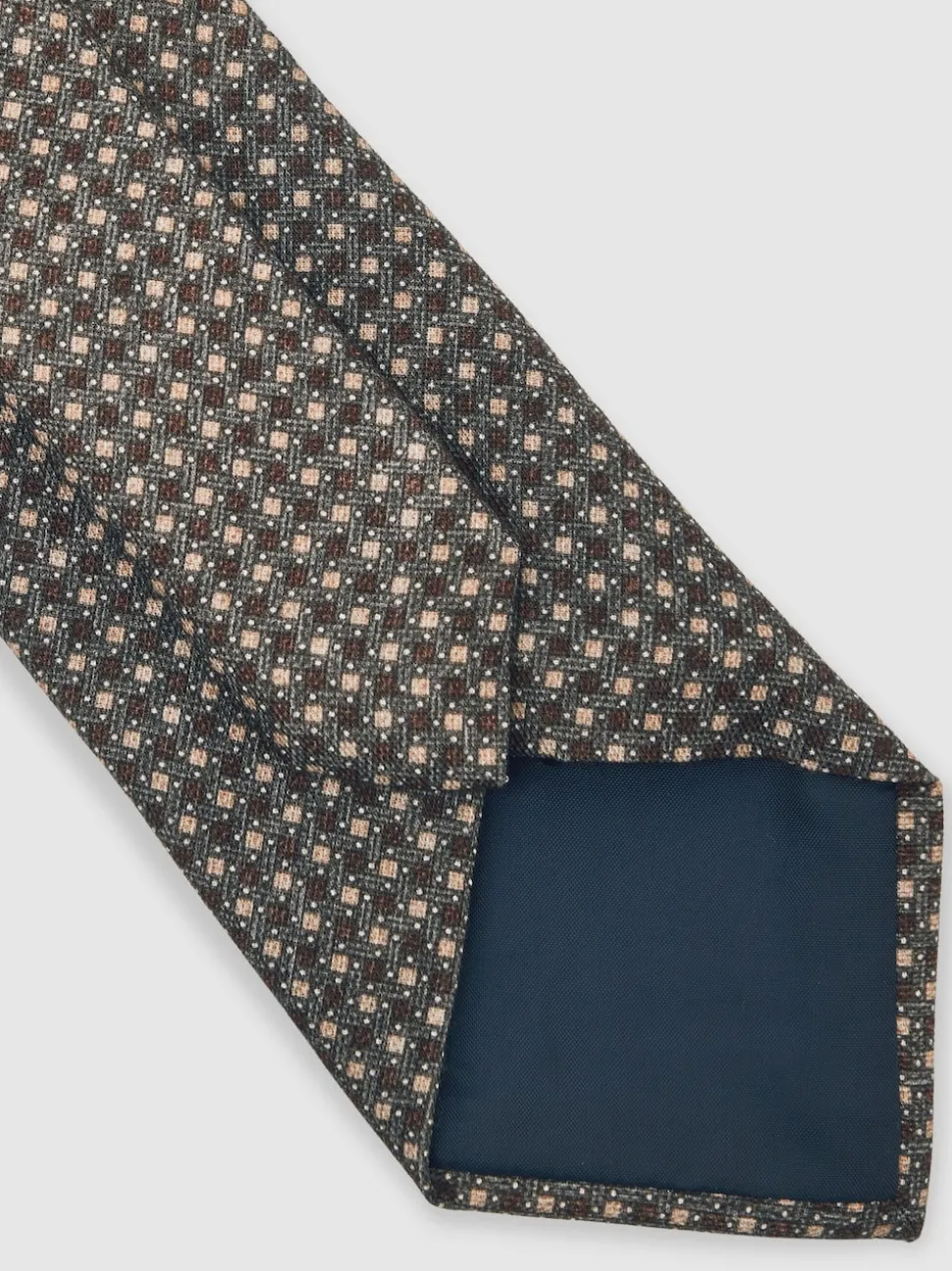 Reiss Dark Sage Multi Nicolo Micro-Square Print Tie With Wool
