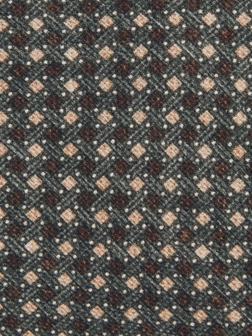 Reiss Dark Sage Multi Nicolo Micro-Square Print Tie With Wool