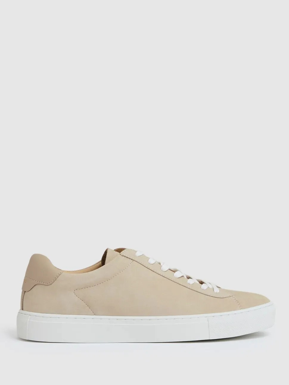 Reiss Ecru Finley Nubuck Nubuck Leather Lace-Up Trainers