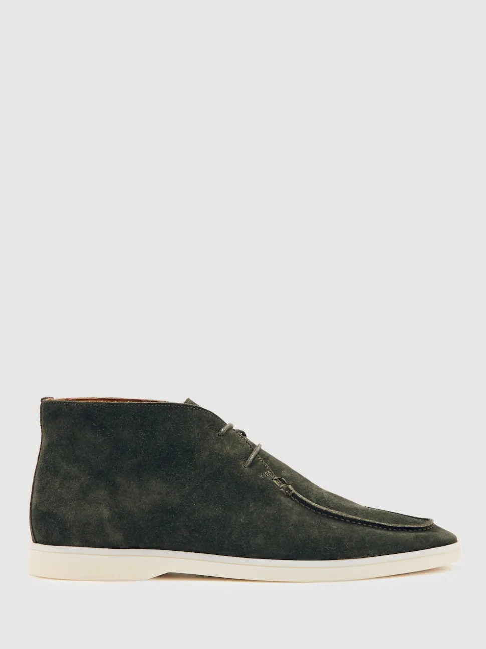 Reiss Forest Green Loftus Suede Lace-Up Chukka Boots