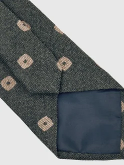 Reiss Forest Green Marco Silk-Wool Square-Medallion Tie