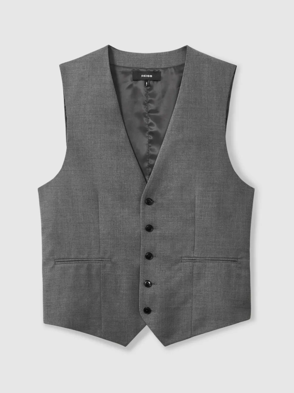 Reiss Grey Aspire Slim-Fit Wool Suit Waistcoat