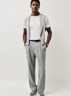 Reiss Grey Emil Suede Slip-On Elasticated Trainers