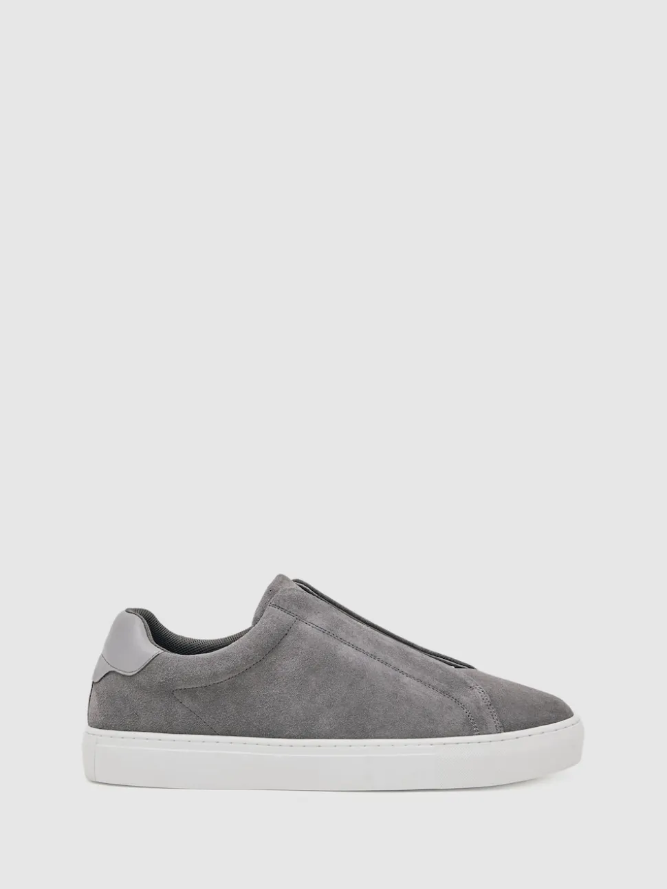 Reiss Grey Emil Suede Slip-On Elasticated Trainers