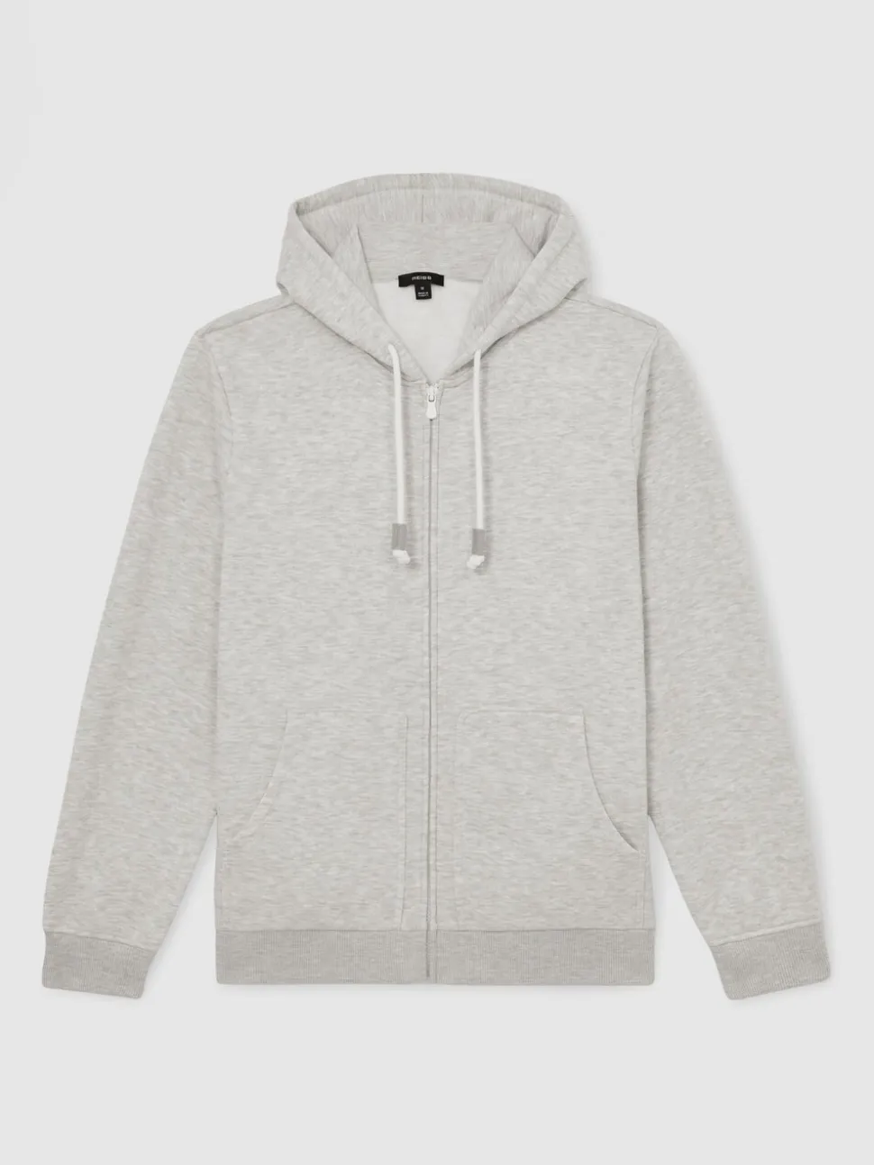 Reiss Grey Howel Cotton-Blend Zip-Through Hoodie