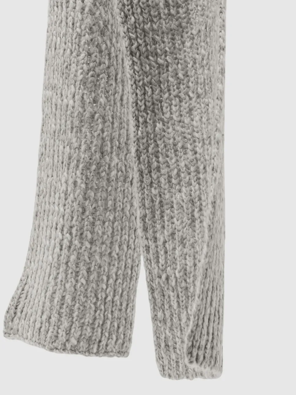 Reiss Grey Marl Woolpack Rib-Knit Marl Scarf with Wool
