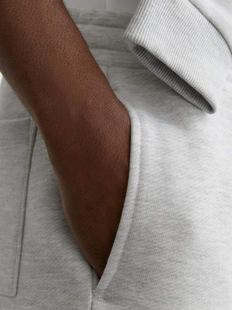 Reiss Grey Melange Tanner Cotton-Blend Heavyweight Joggers