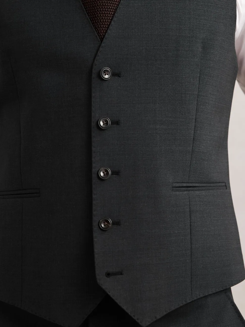 Reiss Grey Promise Wool-Blend Tailored-Fit Waistcoat