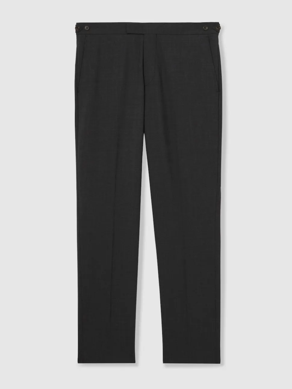 Reiss Grey Promise Wool-Blend Tailored-Fit Suit Trousers
