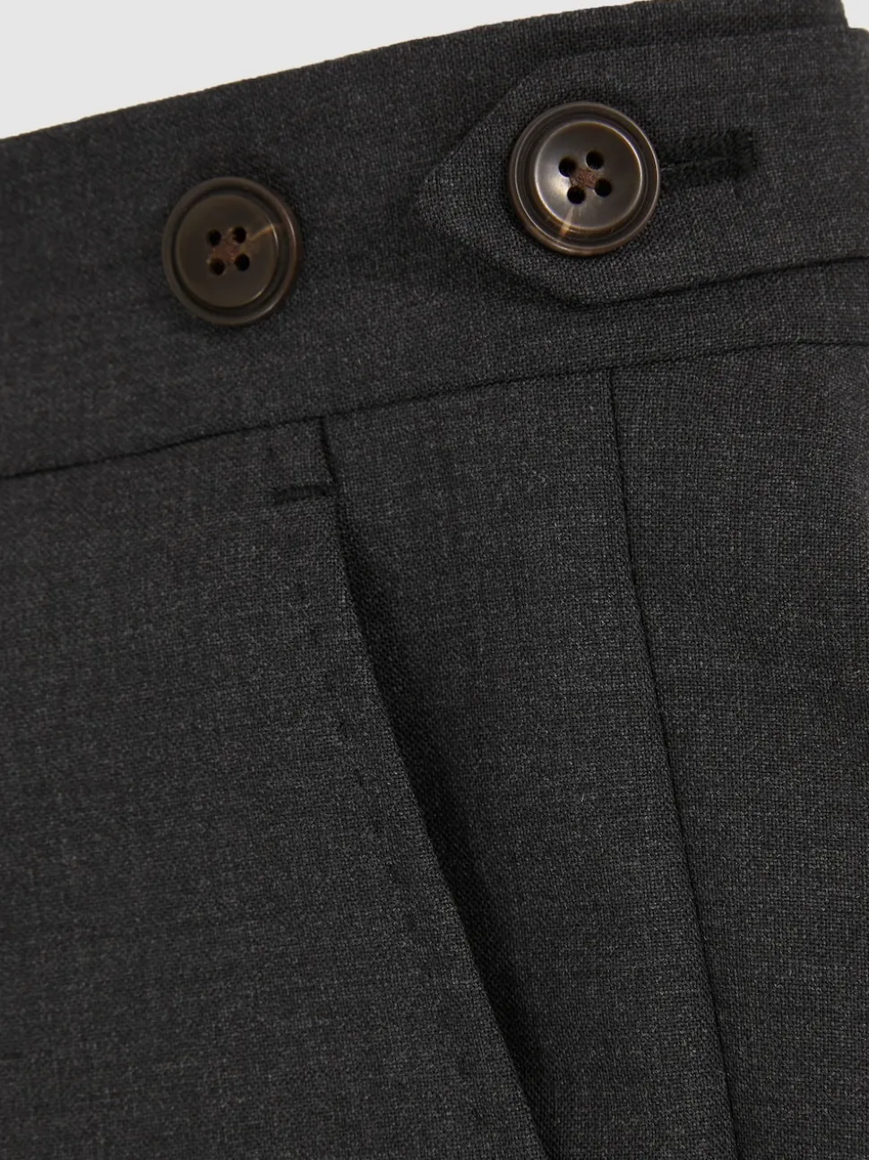 Reiss Grey Promise Wool-Blend Tailored-Fit Suit Trousers