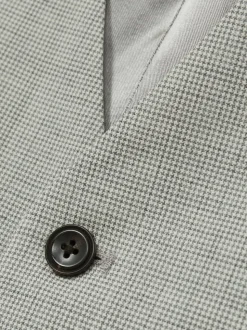 Reiss Grey Slice Puppytooth-Check Suit Waistcoat Wool-Blend