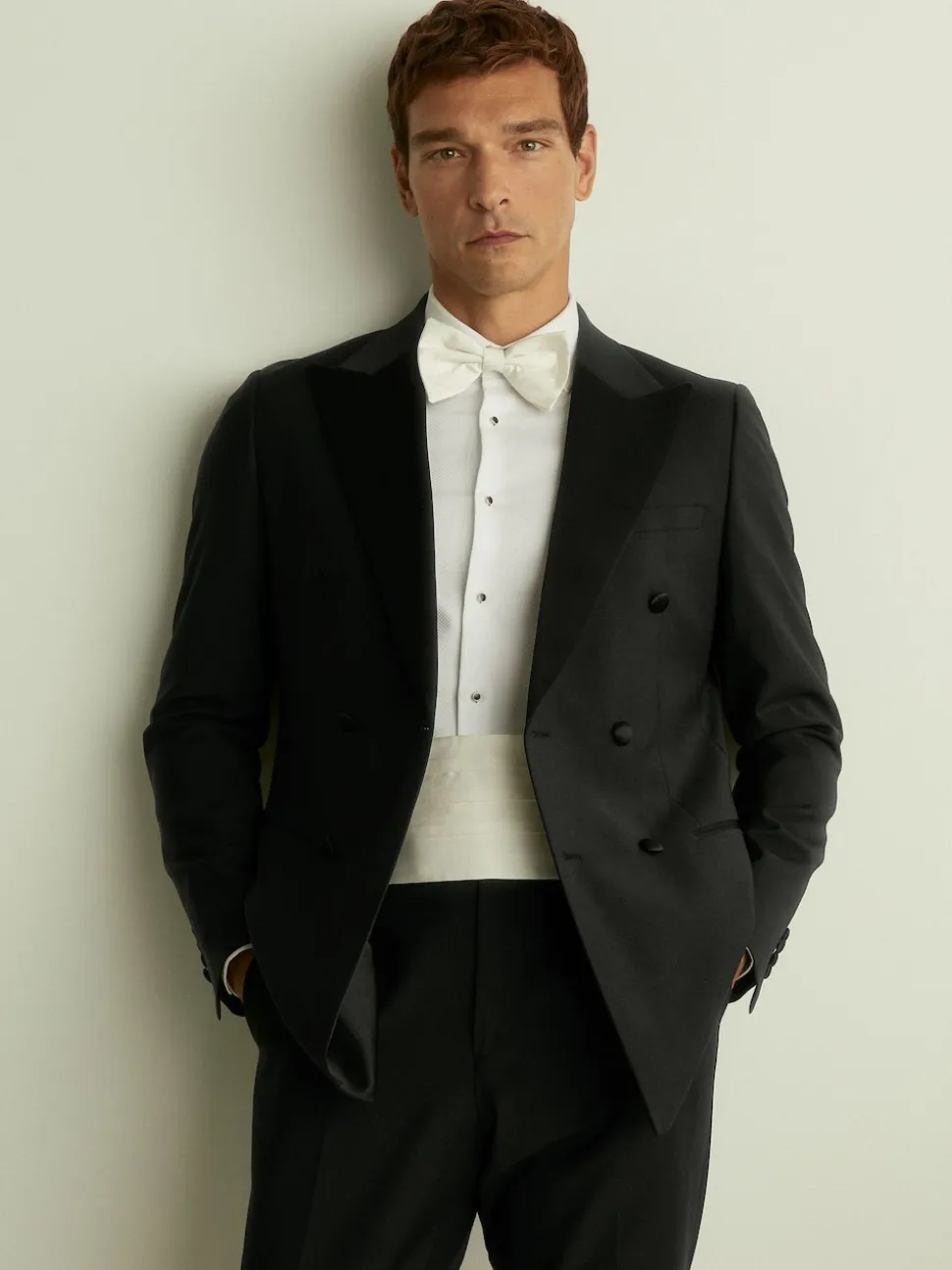 Reiss Ivory Cameron Silk Grosgrain Cummerbund