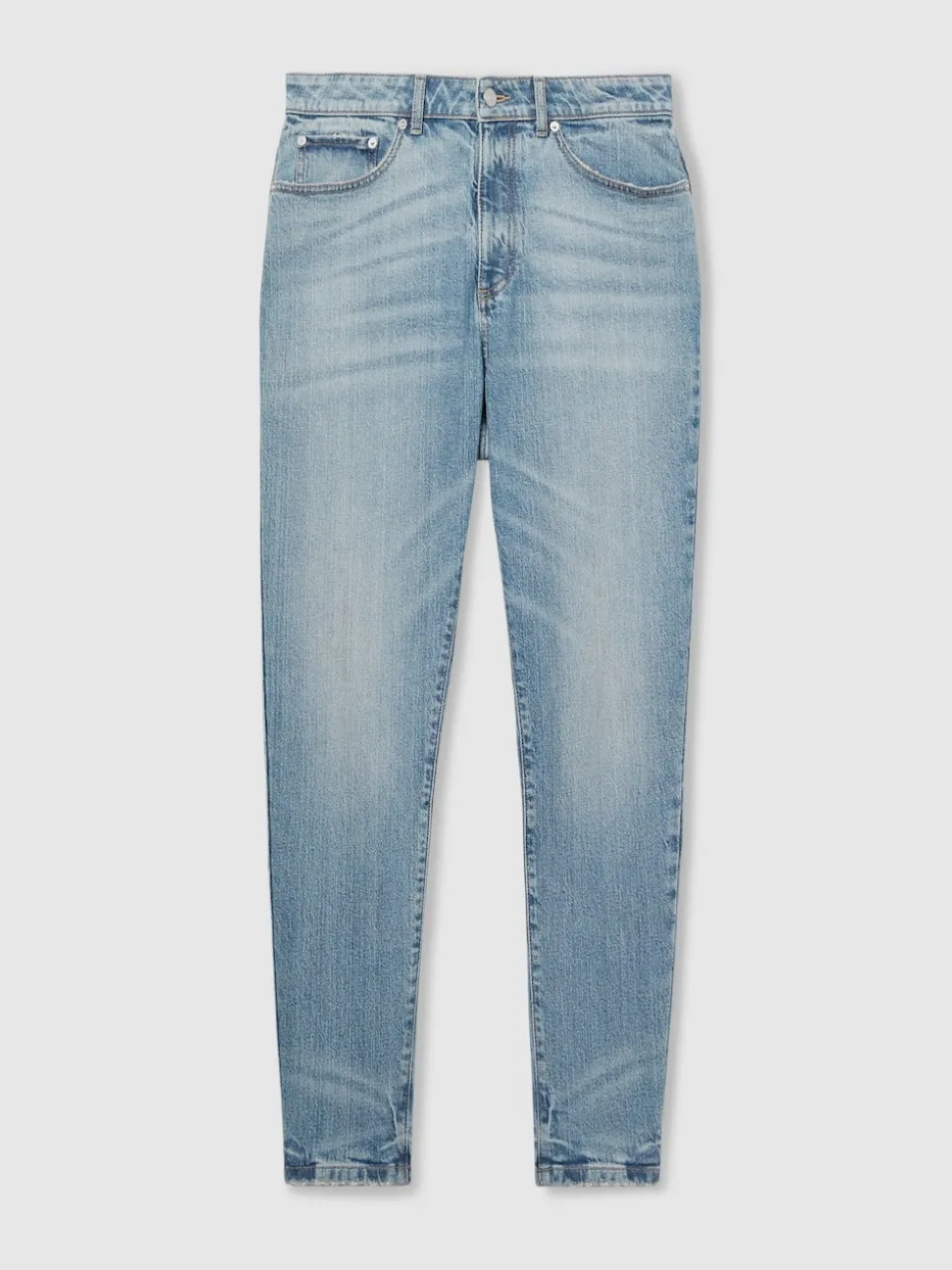 Reiss Light Blue Wash Rathbone Relaxed-Fit Cropped Jeans