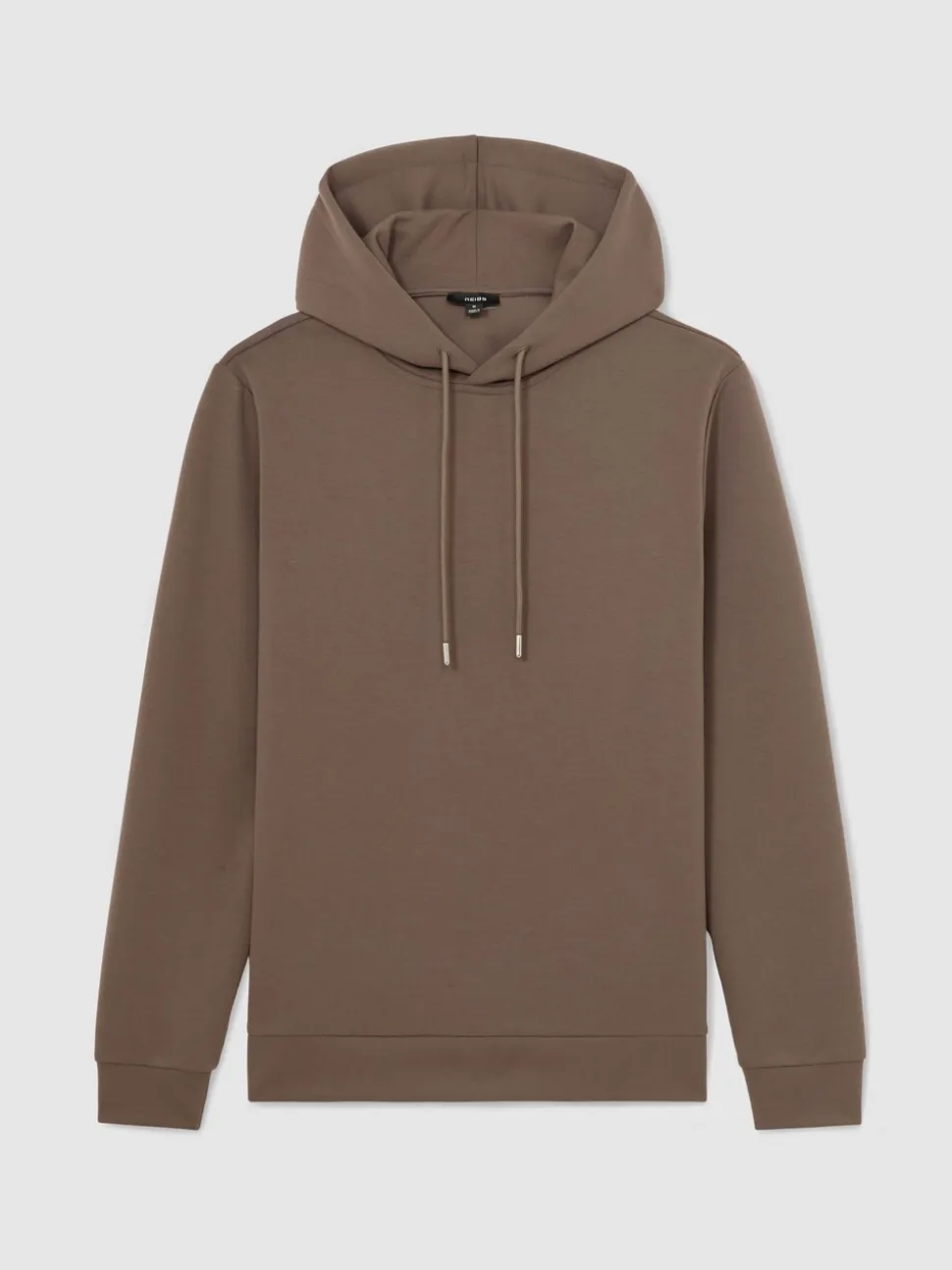 Reiss Light Brown Fabien Premium Interlock-Jersey Hoodie
