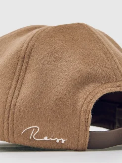 Reiss Light Brown Sable Wool-Blend Baseball Cap