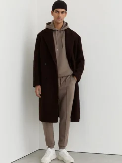 Reiss Light Camel Brown Premier Stretch-Jersey Tailored Joggers