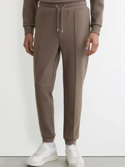 Reiss Light Camel Brown Premier Stretch-Jersey Tailored Joggers