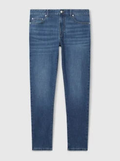 Reiss Mid Blue Wash Maddison Tapered Slim-Fit Jeans