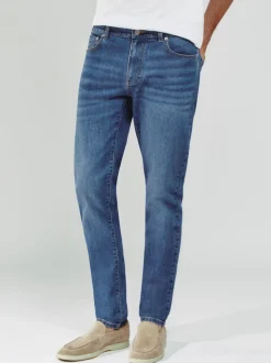 Reiss Mid Blue Wash Maddison Tapered Slim-Fit Jeans