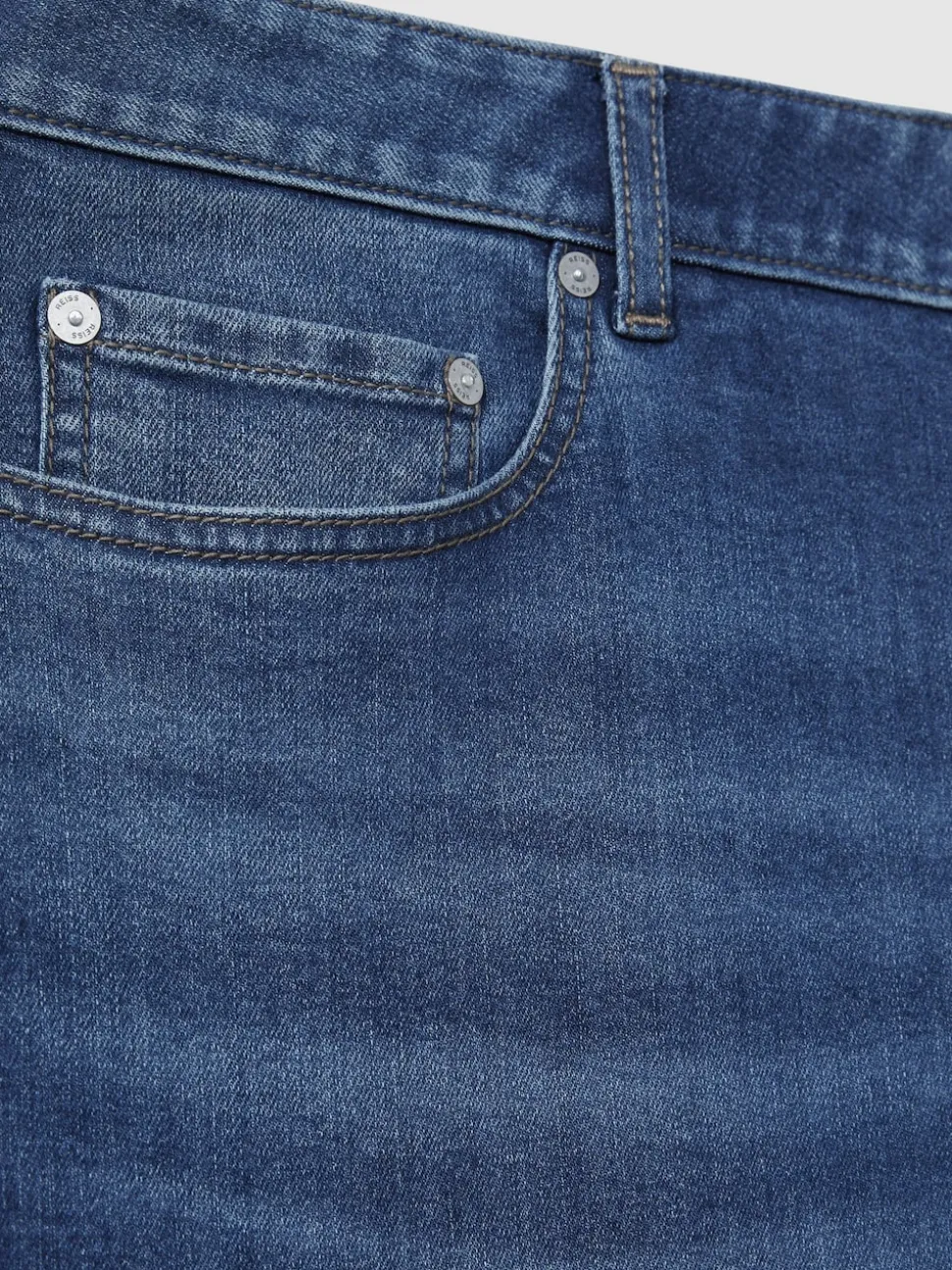 Reiss Mid Blue Wash Maddison Tapered Slim-Fit Jeans