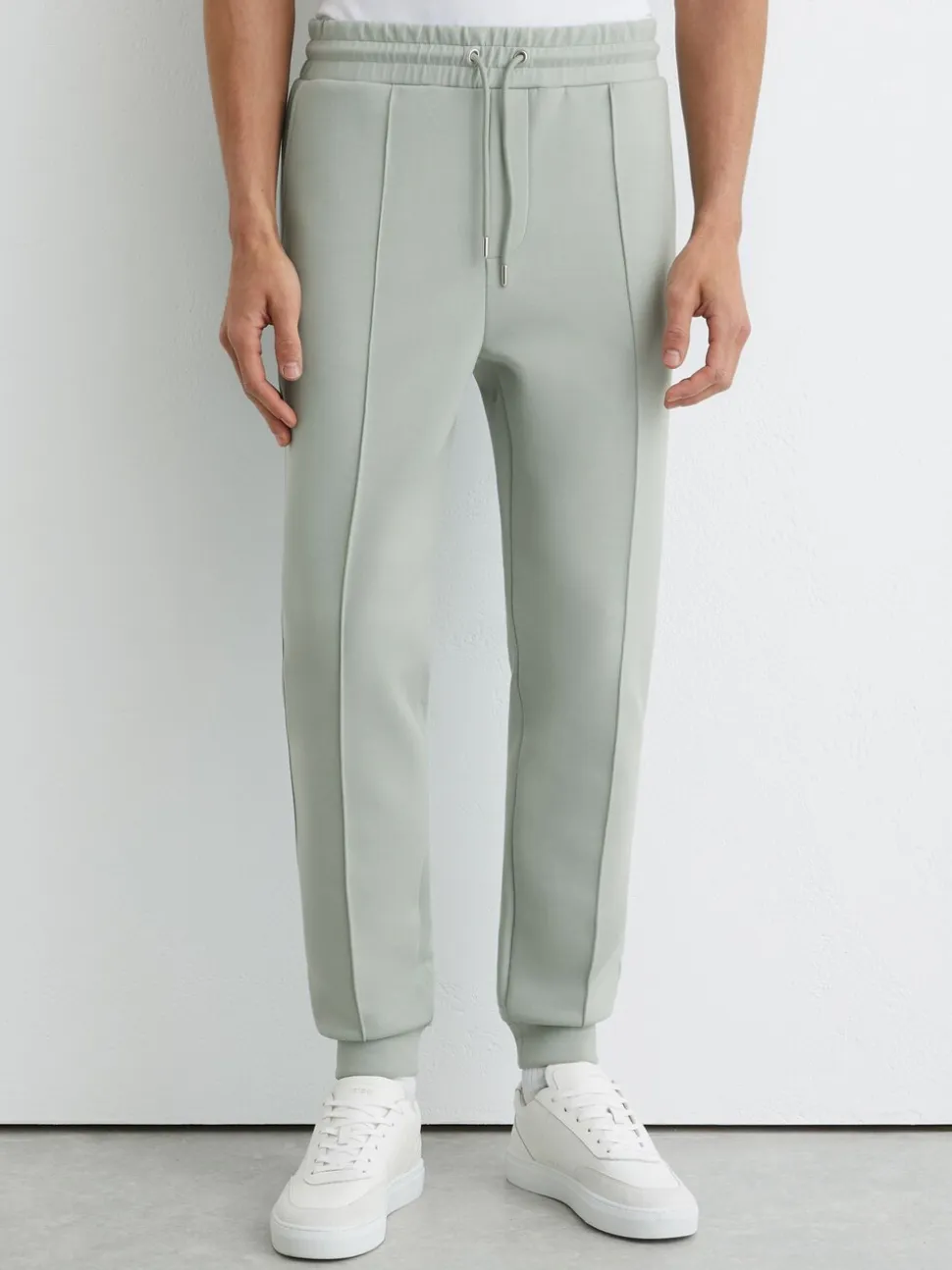 Reiss Mint Green Premier Stretch-Jersey Tailored Joggers