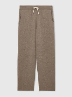 Reiss Mouse Brown Melange Chapter Atelier Cashmere-Blend Joggers