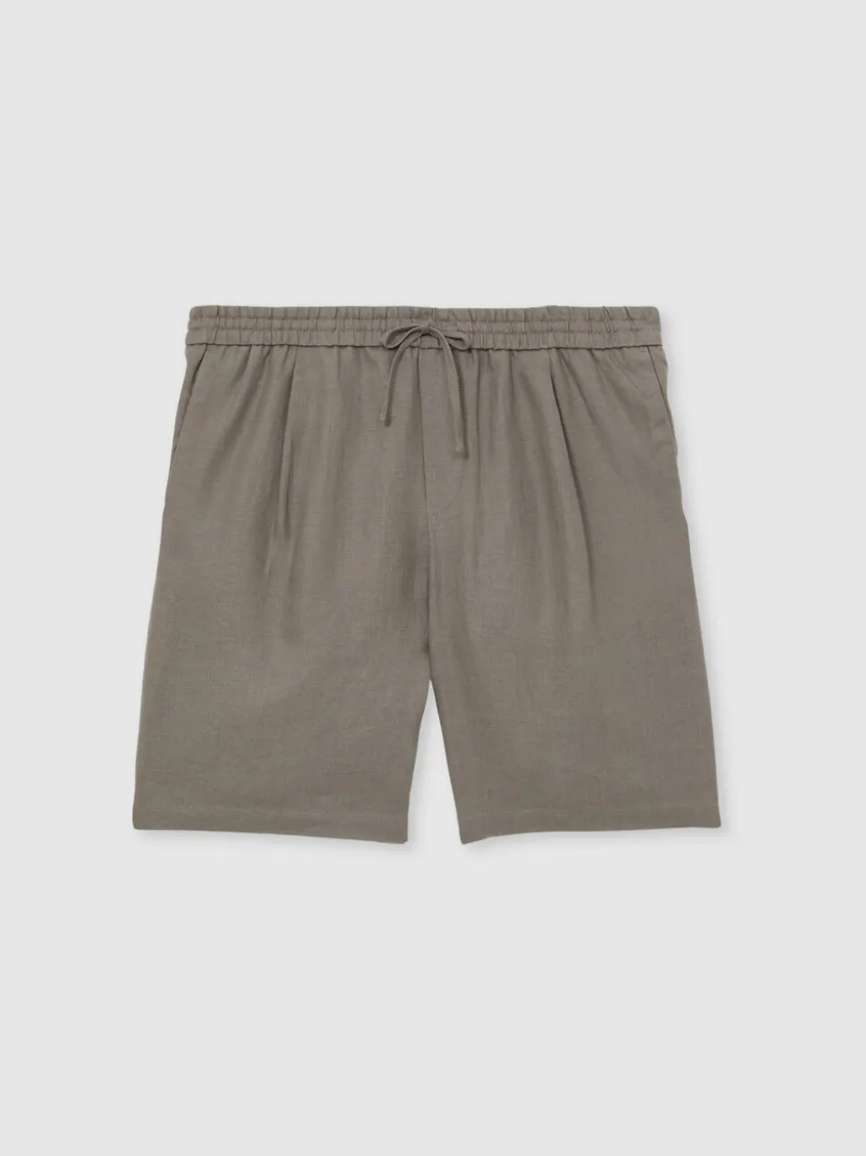 Reiss Mushroom Brown Barges Linen Drawstring Shorts