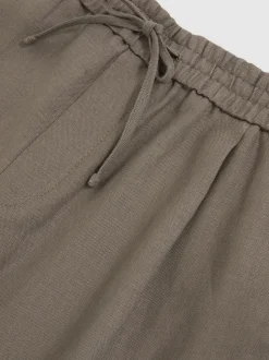 Reiss Mushroom Brown Barges Linen Drawstring Shorts