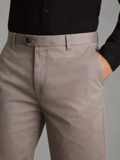 Reiss Mushroom Brown Wicket Cotton Chino Shorts with Stretch