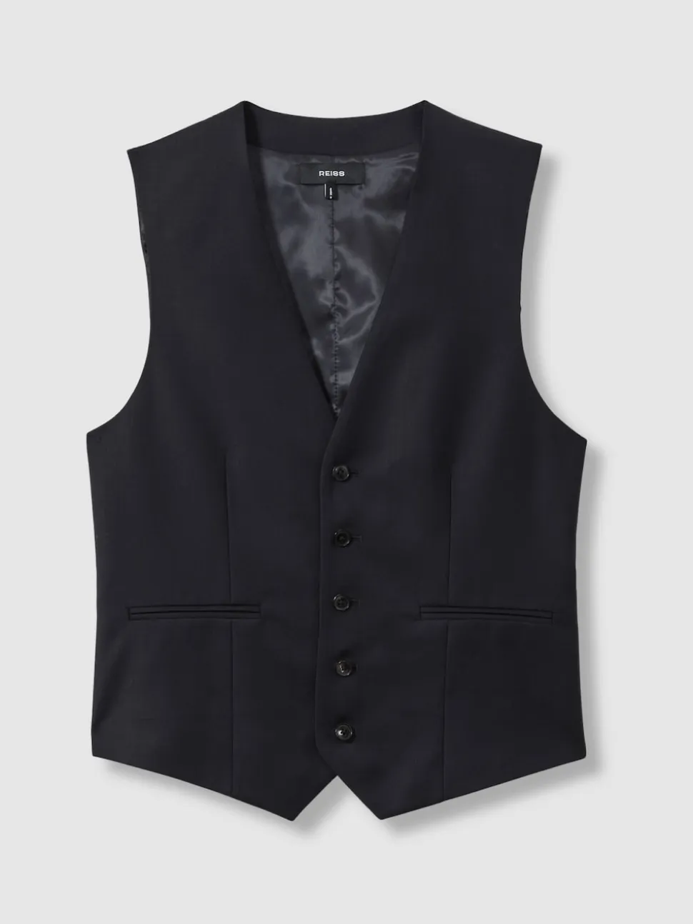 Reiss Navy Aspire Slim-Fit Wool Suit Waistcoat