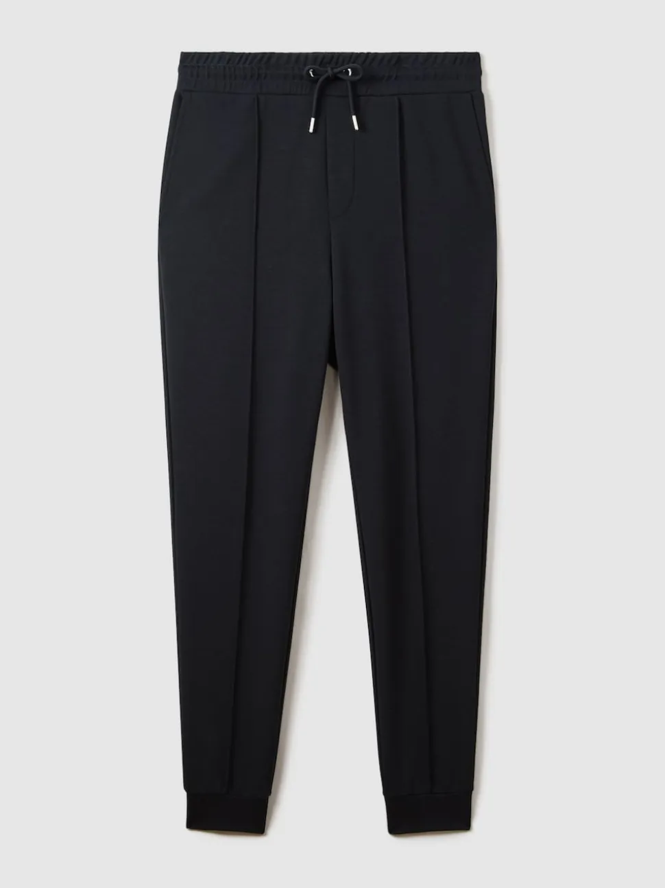Reiss Navy Blue Premier Stretch-Jersey Tailored Joggers