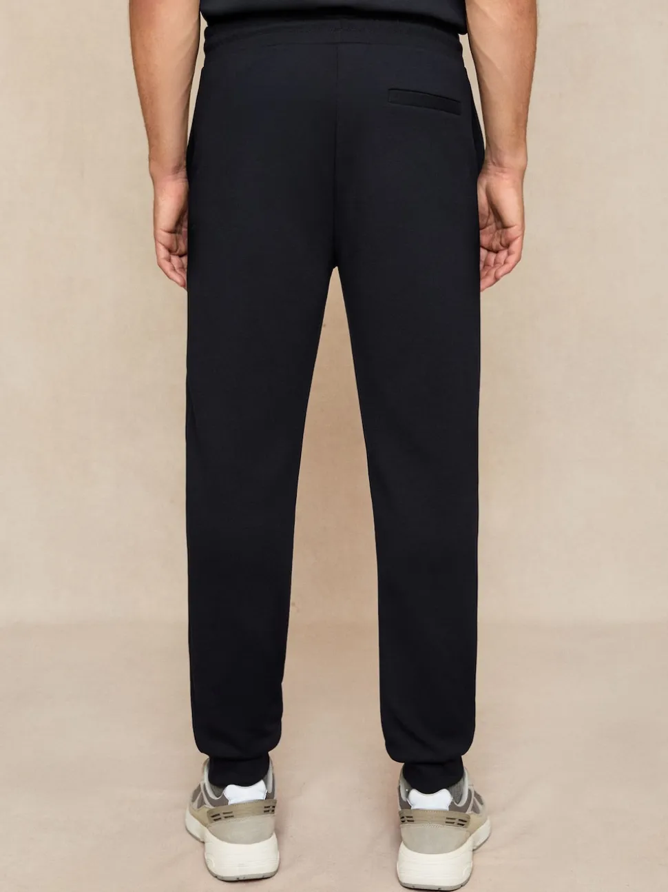 Reiss Navy Blue Premier Stretch-Jersey Tailored Joggers