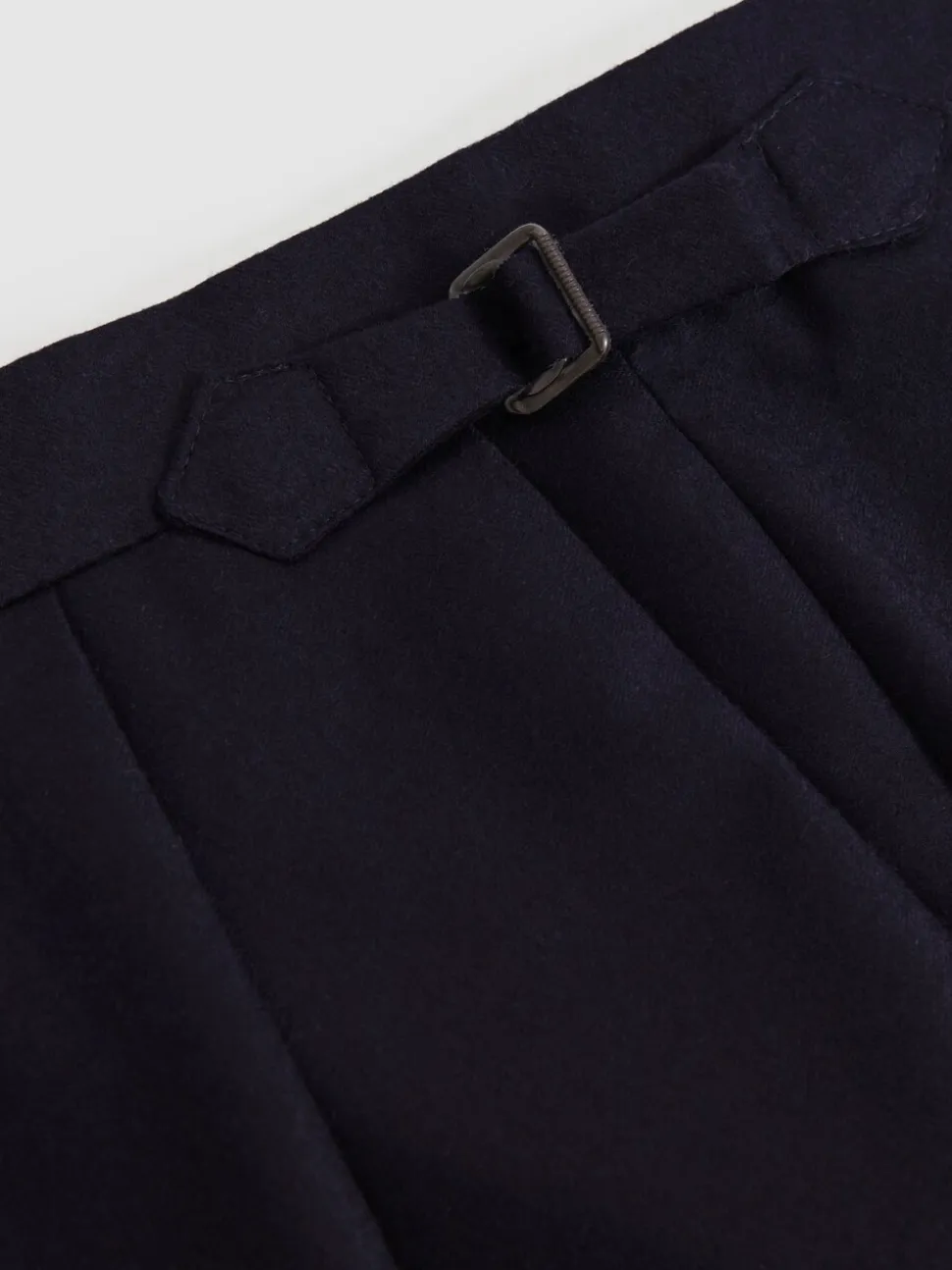 Reiss Navy Cantwell Cotton-Blend Tapered Trousers