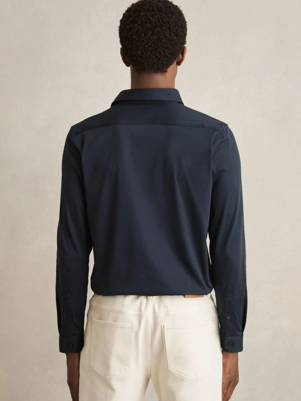 Reiss Navy Duke Air-Water Cotton Slim-Fit Shirt