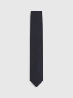 Reiss Navy Falco Silk Blend Textured Tie