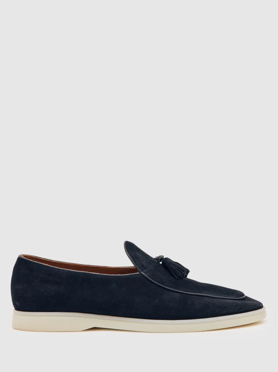 Reiss Navy Harrison Suede Tassel Loafers