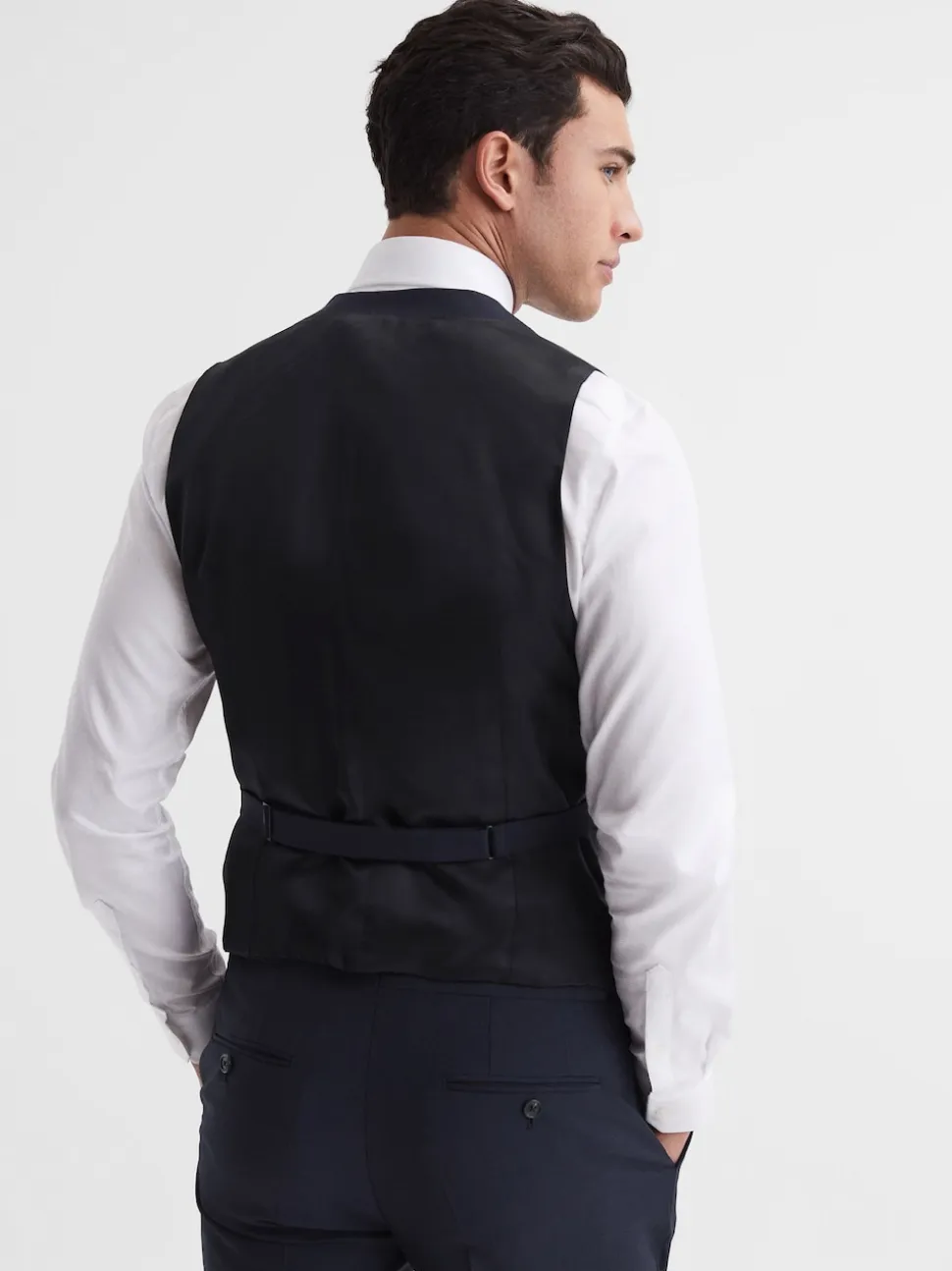 Reiss Navy Hope Modern Fit Travel Waistcoat