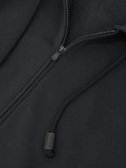 Reiss Navy Howel Cotton-Blend Zip-Through Hoodie
