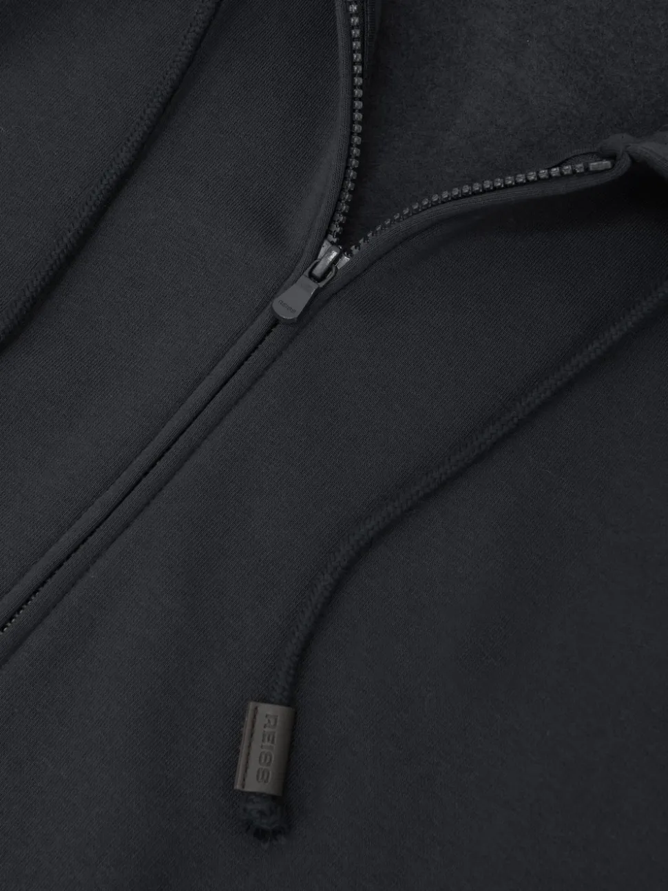Reiss Navy Howel Cotton-Blend Zip-Through Hoodie